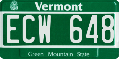VT license plate ECW648