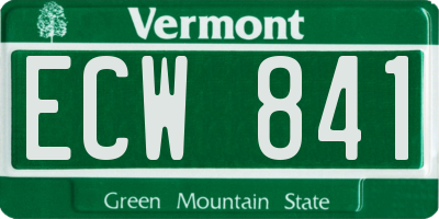 VT license plate ECW841