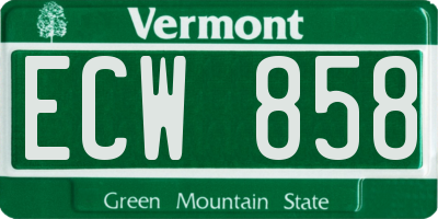 VT license plate ECW858