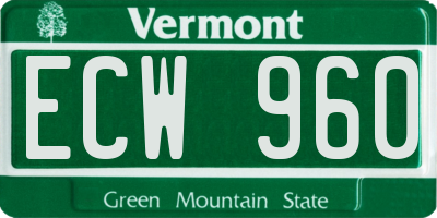 VT license plate ECW960