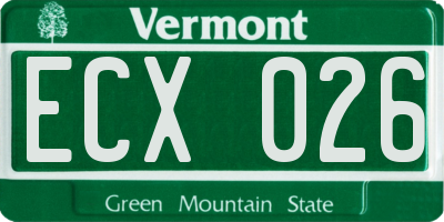 VT license plate ECX026