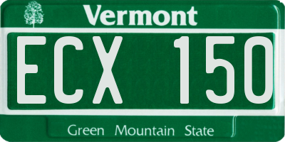 VT license plate ECX150