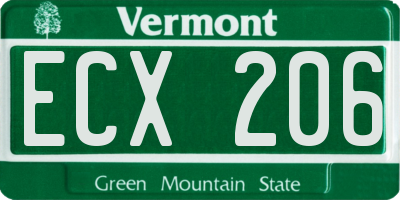 VT license plate ECX206