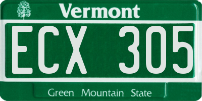 VT license plate ECX305
