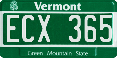 VT license plate ECX365