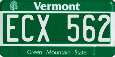 VT license plate ECX562