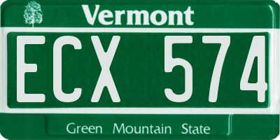 VT license plate ECX574