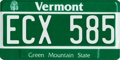 VT license plate ECX585