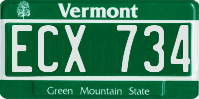 VT license plate ECX734