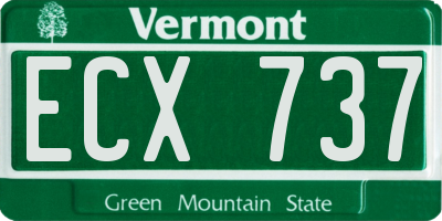 VT license plate ECX737