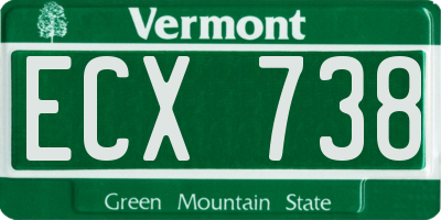 VT license plate ECX738