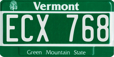 VT license plate ECX768