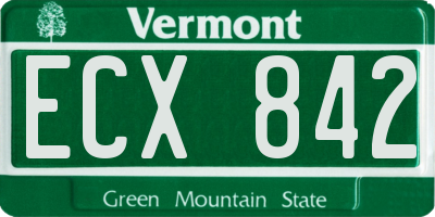 VT license plate ECX842
