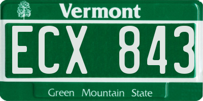 VT license plate ECX843