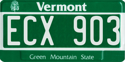 VT license plate ECX903