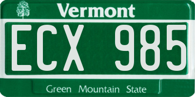 VT license plate ECX985