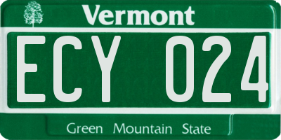 VT license plate ECY024