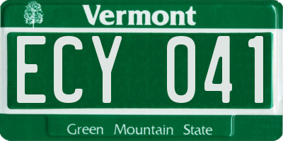 VT license plate ECY041