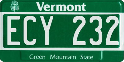 VT license plate ECY232
