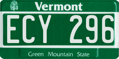 VT license plate ECY296