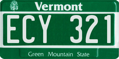 VT license plate ECY321