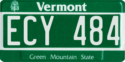 VT license plate ECY484