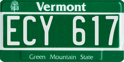 VT license plate ECY617