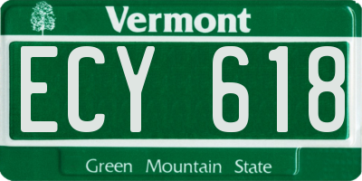 VT license plate ECY618