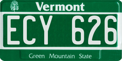 VT license plate ECY626