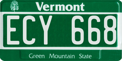 VT license plate ECY668