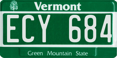 VT license plate ECY684