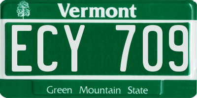 VT license plate ECY709