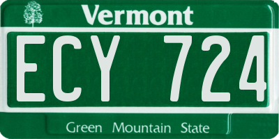VT license plate ECY724