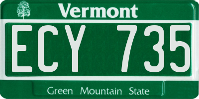 VT license plate ECY735