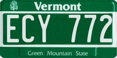 VT license plate ECY772