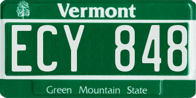 VT license plate ECY848