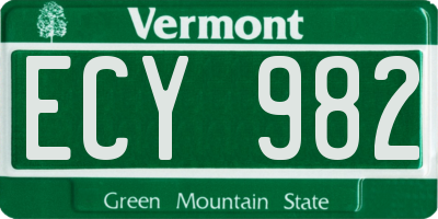 VT license plate ECY982