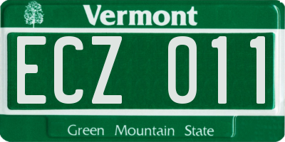 VT license plate ECZ011