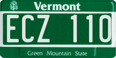 VT license plate ECZ110
