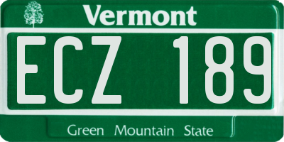 VT license plate ECZ189