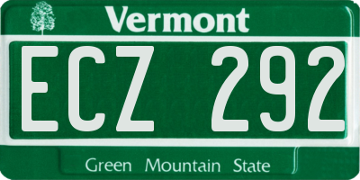 VT license plate ECZ292