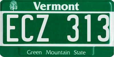 VT license plate ECZ313