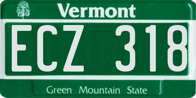 VT license plate ECZ318