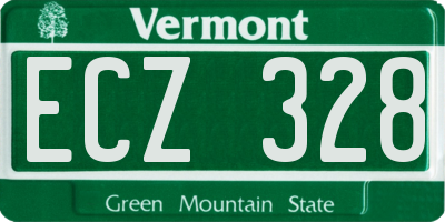VT license plate ECZ328