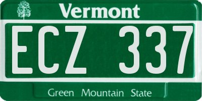 VT license plate ECZ337