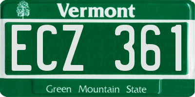 VT license plate ECZ361
