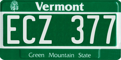 VT license plate ECZ377