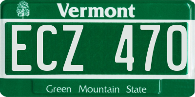 VT license plate ECZ470