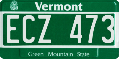 VT license plate ECZ473