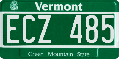 VT license plate ECZ485